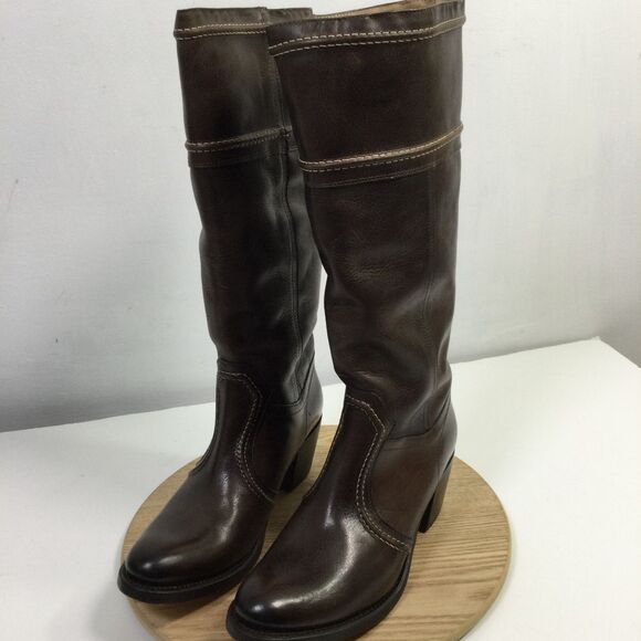 FRYE Womens Jane 14L Stitch AFG Leather Casual Dress Boot Dark Brown Size 10 NWB - Picture 5 of 14